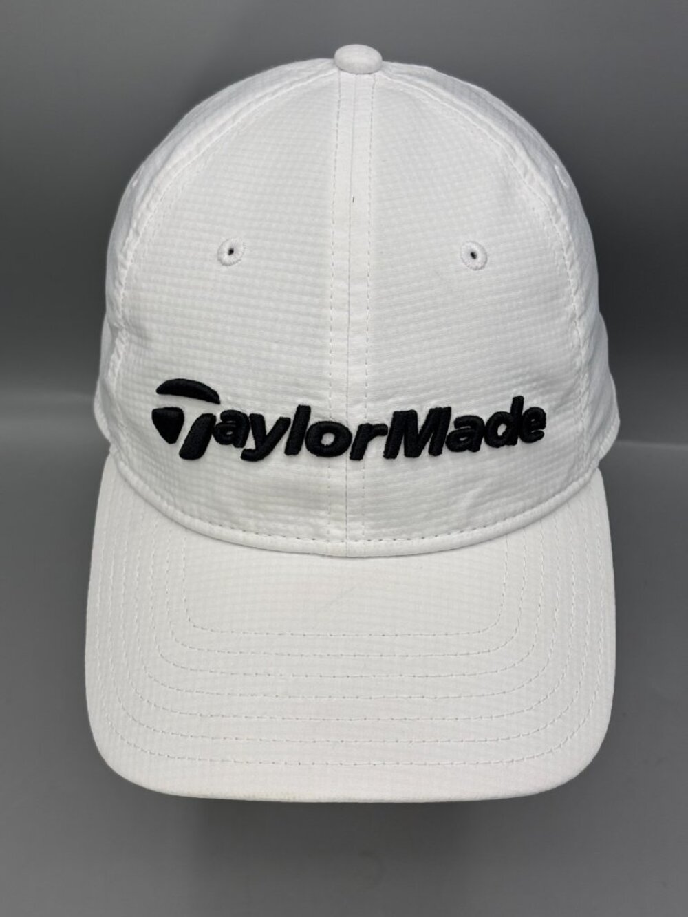 Taylormade Baseball Hat Mens One Size White Stretch Performance Hook & Loop Hat